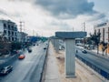 Evening traffic on Ramintra Road is the construction area of Ã¢â¬â¹Ã¢â¬â¹the Pink Line Electric Train Project